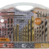 LEMAN - Coffret De Forets Mixtes Bois / Béton / Métal + Embouts - 31 Pcs -Outil Boutique 80800031