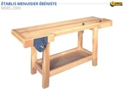 ETABLIS FRANCOIS - MERS Établis Menuisier Ébéniste Presse Avant à Serrage Rapide PR52 (1500, 2000, 2200, 2400 Mm)