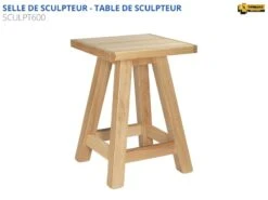 ETABLIS FRANÇOIS - SCULPT600 - Selle De Sculpteur Hêtre Massif - 600 X 600 Mm