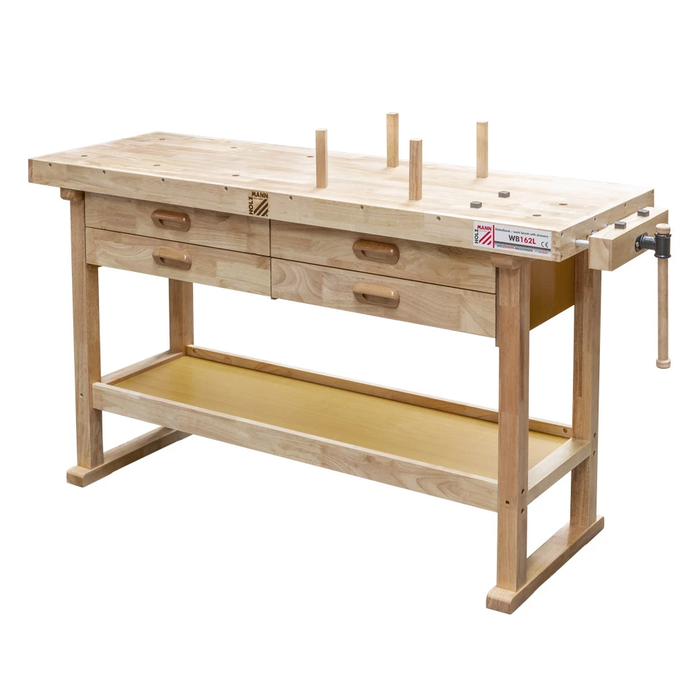 HOLZMANN - WB162L - Établi Bois Massif - 1640 Mm - 4 Tiroirs - Charge 150 Kg 3 HOLZMANN - WB162L - Établi Bois Massif - 1640 Mm - 4 Tiroirs - Charge 150 Kg