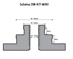 HOLZPROFI - DW-KIT-MINI Coffret Mandrin 4 Mors ø 70 Mm + Bague 1" X 8 TPI à M33 X 3,5 Mm -Outil Boutique HOLZPROFI Coffret mandrin o70mm DW KIT MINI 5
