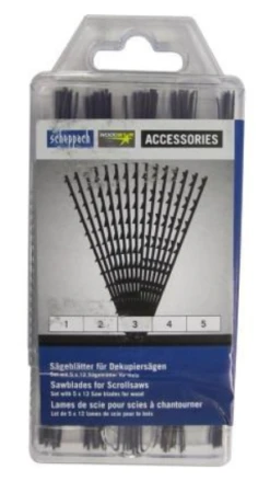 SCHEPPACH - Kit De 5 X 12 Lames De Scie à Chantourner Sans Ergots, Pour Le Bois