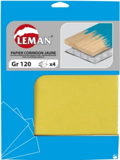 LEMAN - 4 FEUILLES PAPIER CORINDON 230X280 GR 40/60/80/120