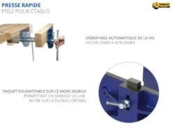ETABLIS FRANCOIS - ESC Etablis Sculpteur / Luthier Avec Presse Avant à Serrage Rapide PR52 (presse Avec Système De Débrayage Rapide Et Automatique) -Outil Boutique Presse rapide etablis PR52 3