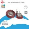 Leman - Lot De 3 Brosses Pinceau / Circulaire / Conique En Fil Nylon -Outil Boutique lot 3 brosses pinceau circulaire conique fil nylon 1