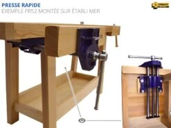 ETABLIS FRANCOIS - ESC Etablis Sculpteur / Luthier Avec Presse Avant à Serrage Rapide PR52 (presse Avec Système De Débrayage Rapide Et Automatique) -Outil Boutique presse rapide etablis PR52 2